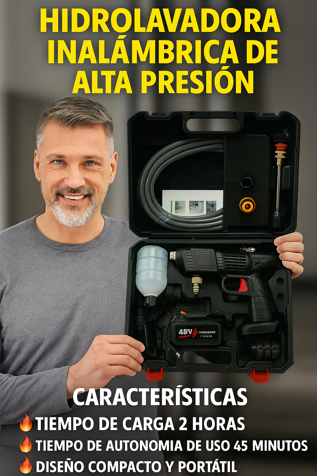 HIDROLAVADORA RECARGABLE INALÁMBRICA