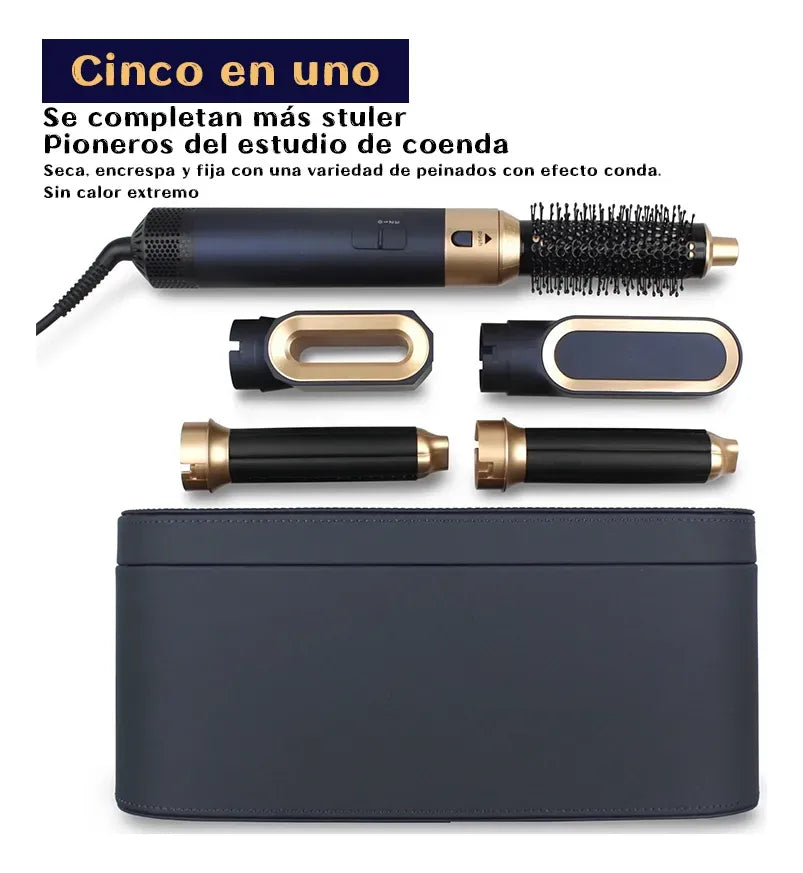 Secador y Rizador 5 en 1: Peinado Perfecto en Minutos
