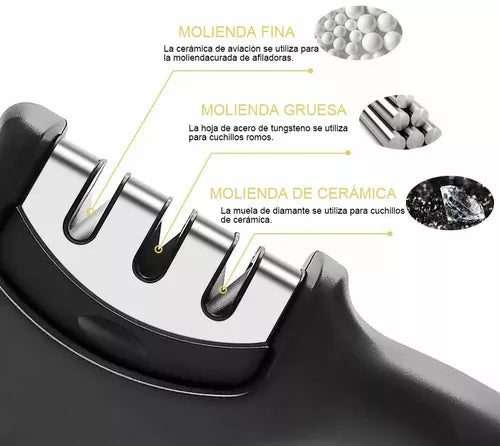 Afilador De Cuchillos PROFESIONAL🔪 3 en 1
