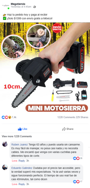 MOTOSIERRA RECARGABLE INALÁMBRICA